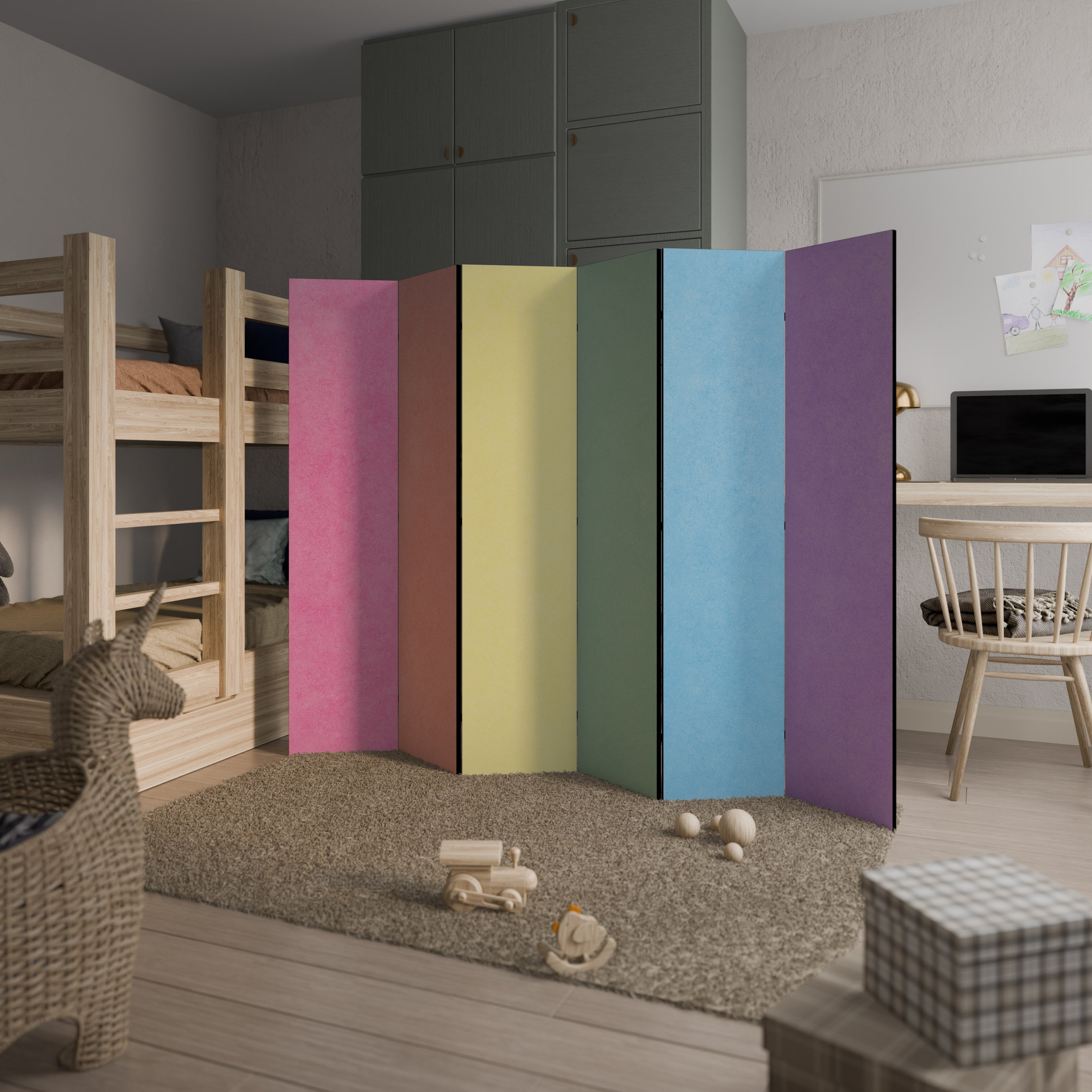 LIKE A ROLLING SHADE 6-Panel Room Divider