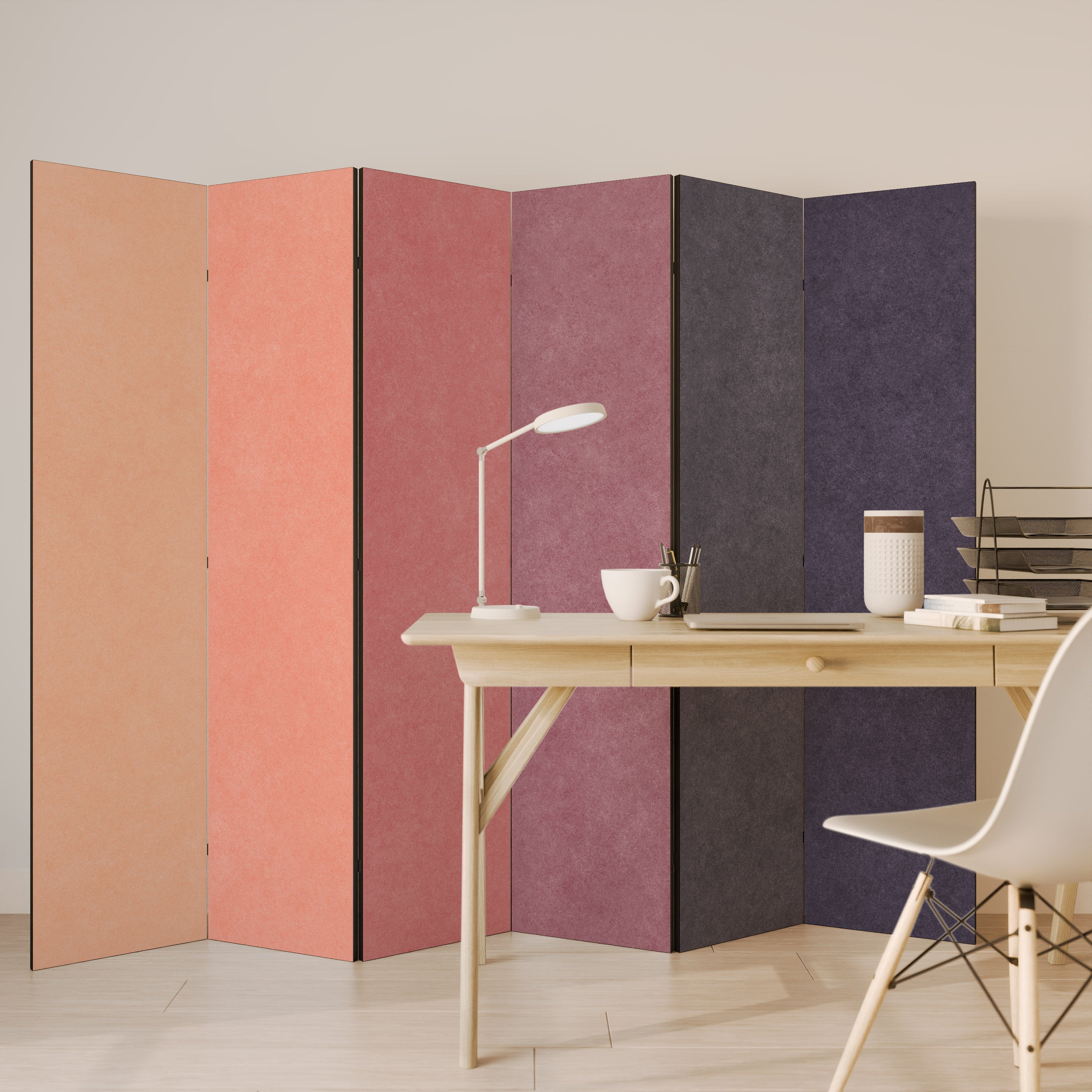 Biombo decorativo de 6 paneles con aroma a alcohol rosa