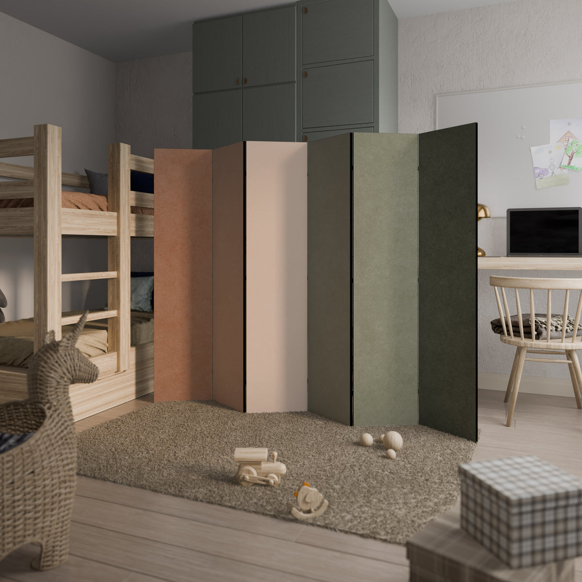 GANGNAM AVOCADO Biombo de 6 paneles