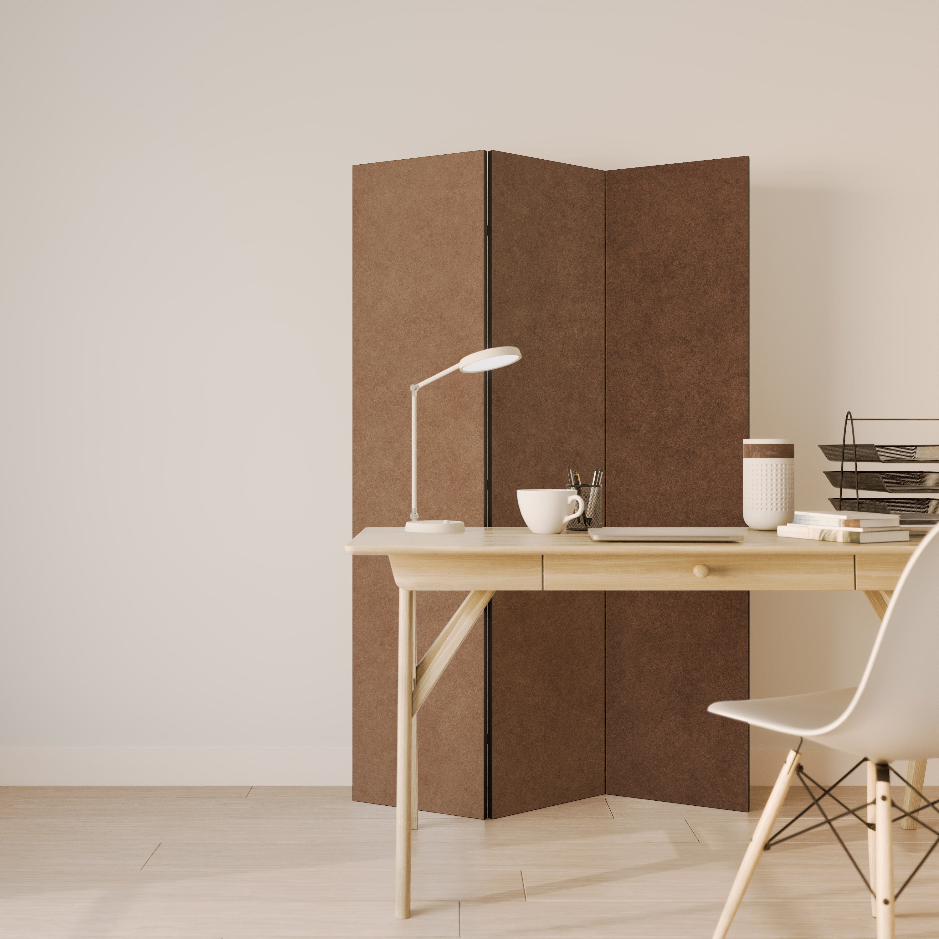 Biombo decorativo de 3 paneles BROWNING IN THE DEEP