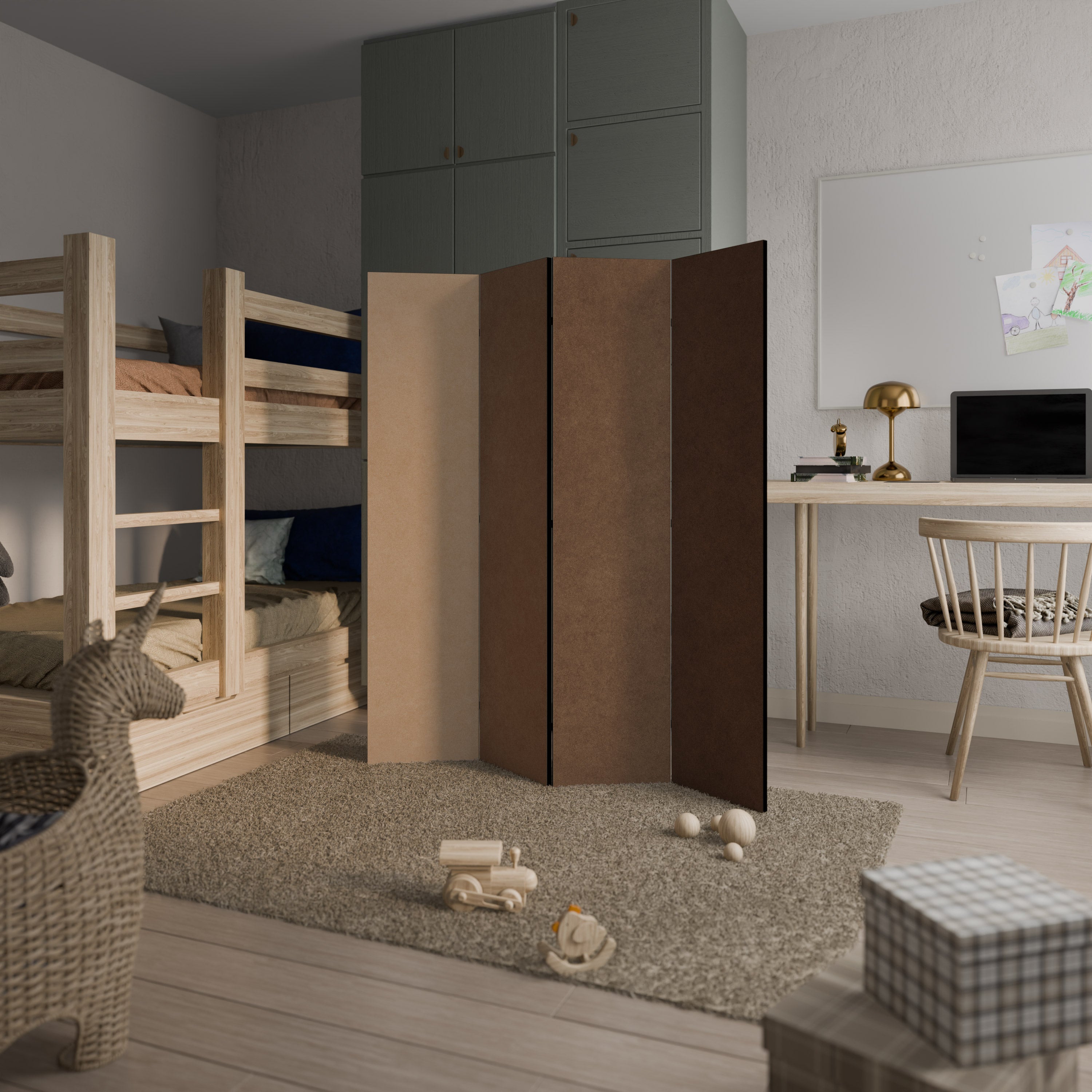 BROWNING IN THE DEEP Biombo de 4 paneles