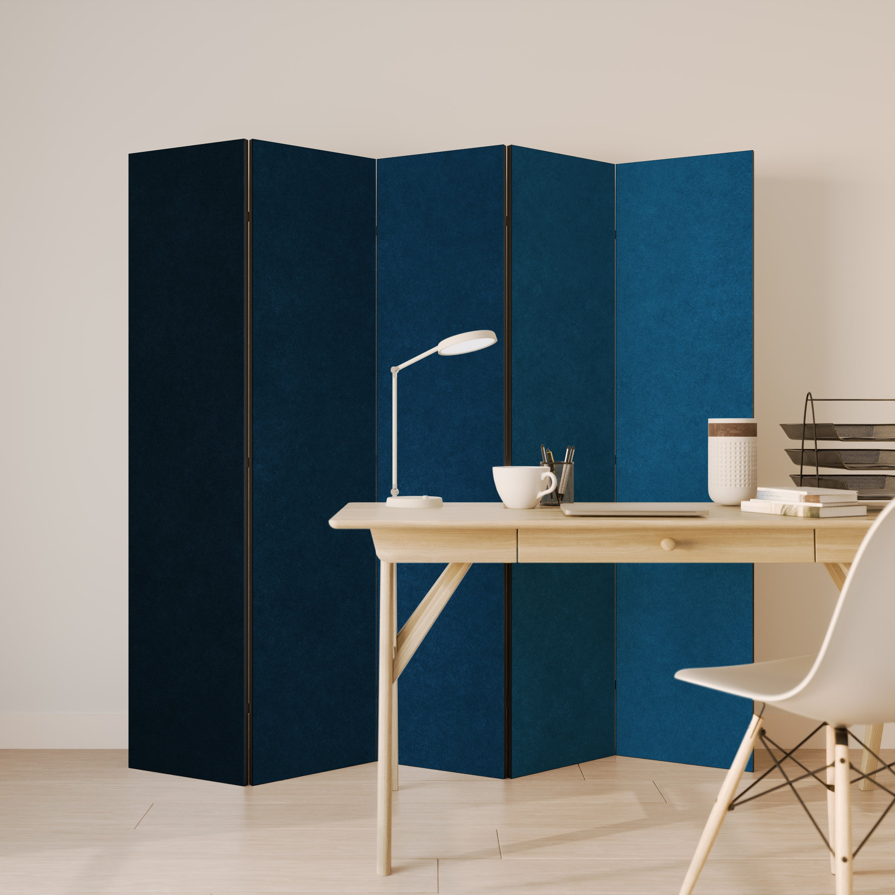 SHAKE IT BLUE Decorative 5-Panel Room Divider