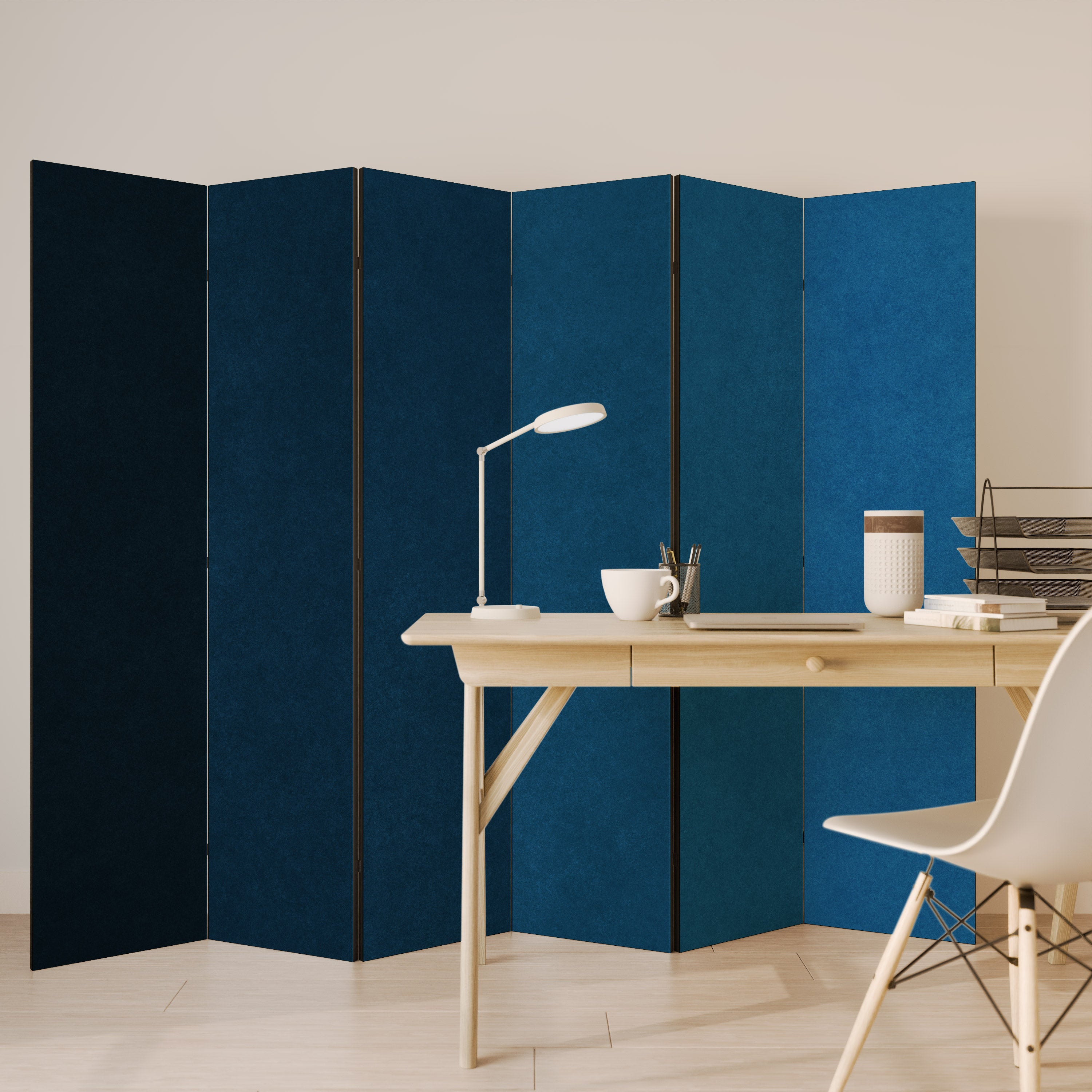 Divisor de ambientes decorativo de 6 paneles SHAKE IT BLUE