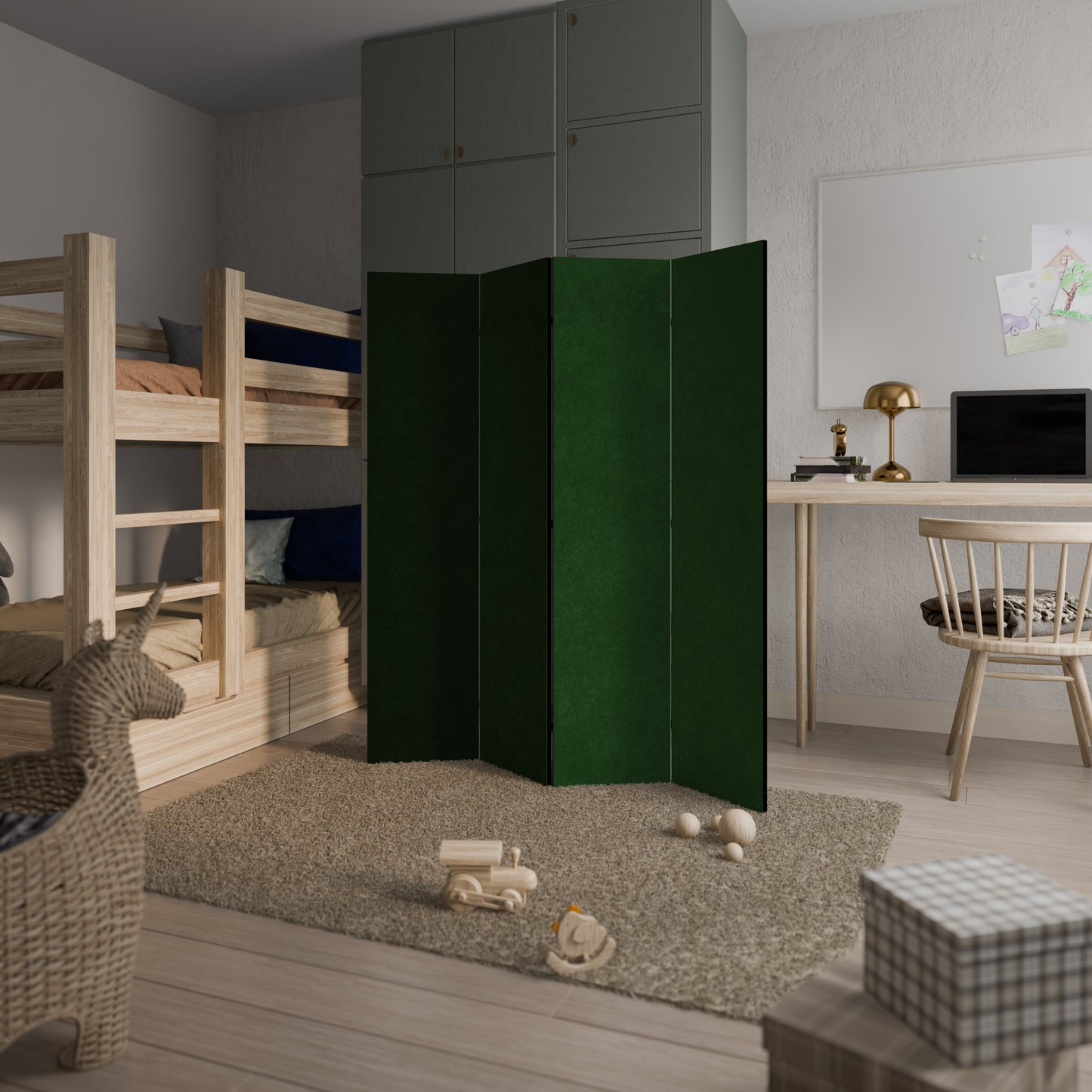 GREEN YOURSELF Biombo de 4 paneles