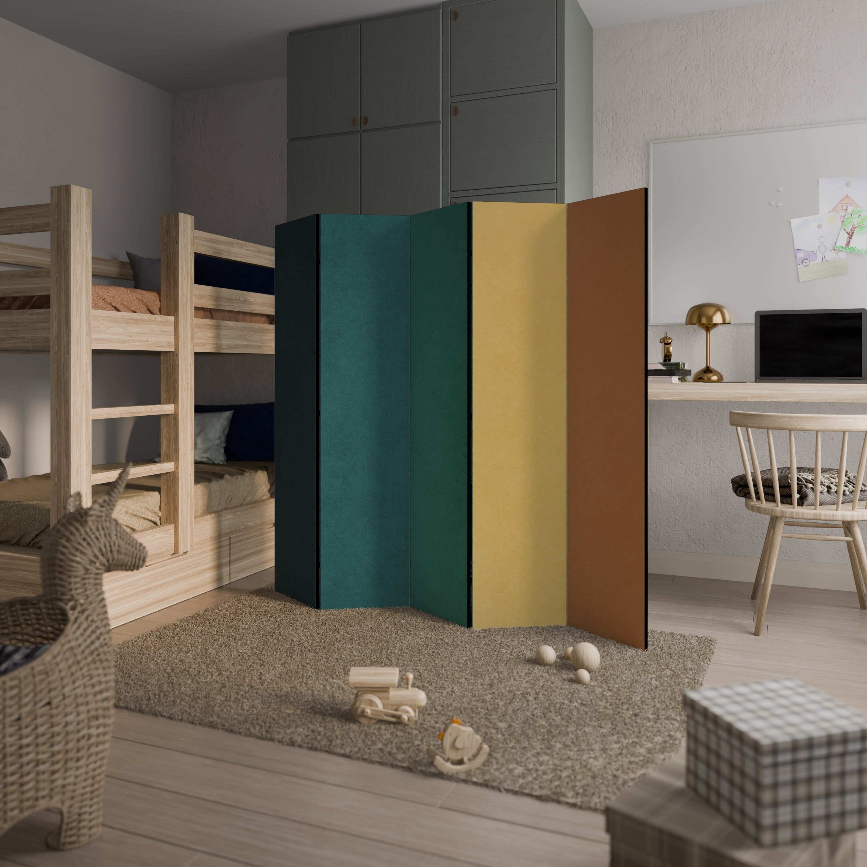 VIVA LA COLOR Decorative 5-Panel Room Divider