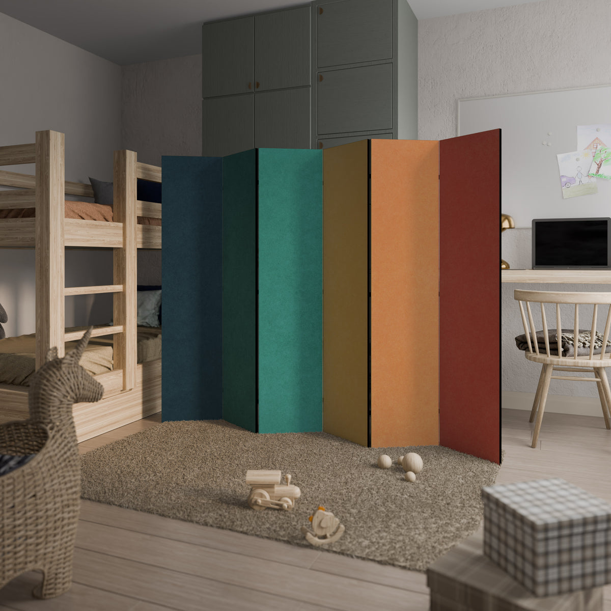 VIVA LA COLOR Biombo de 6 paneles