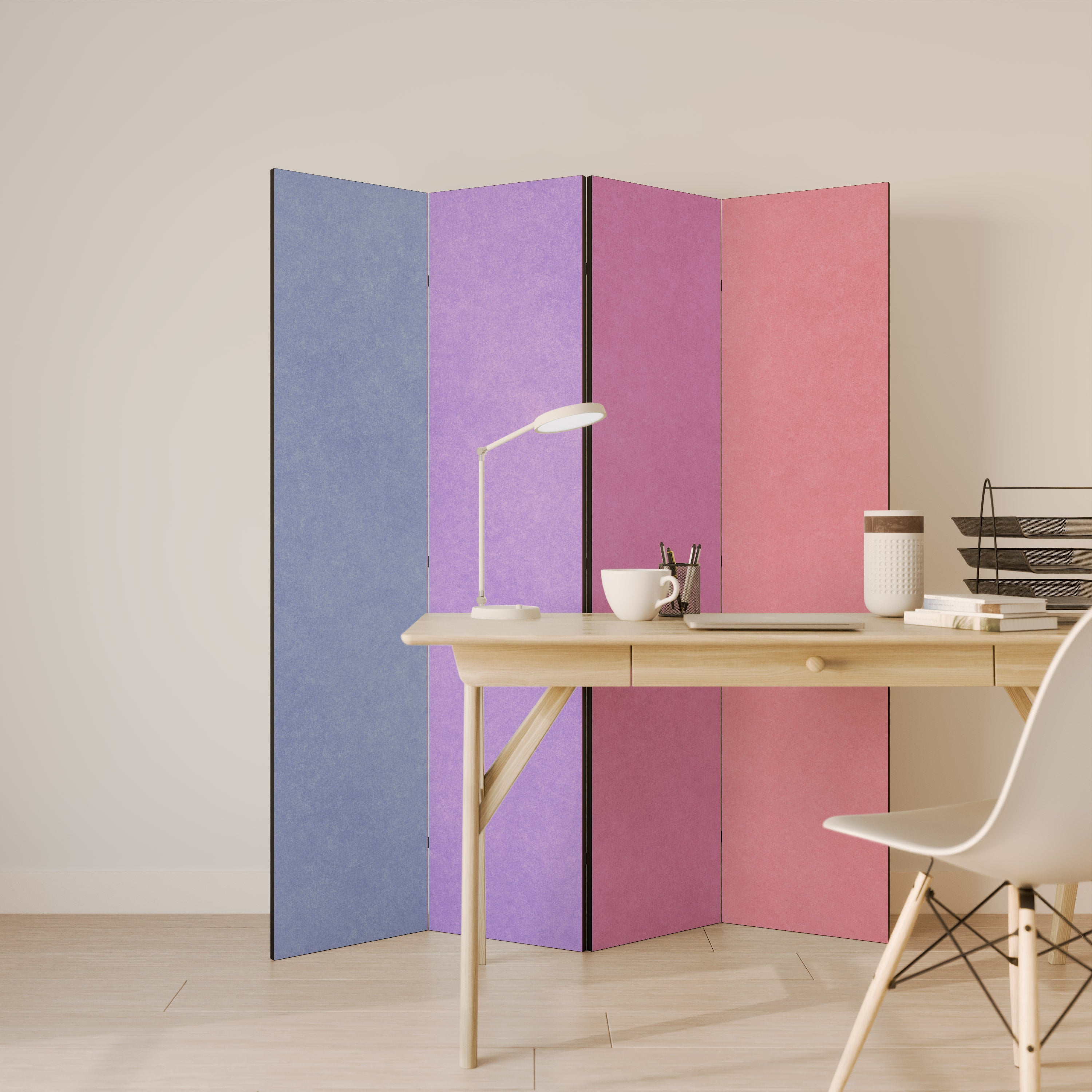 MI CORAZÓN SE PONDRÁN COLOR EN DIVISOR DE AMBIENTES DECORATIVO DE 4 PANELES