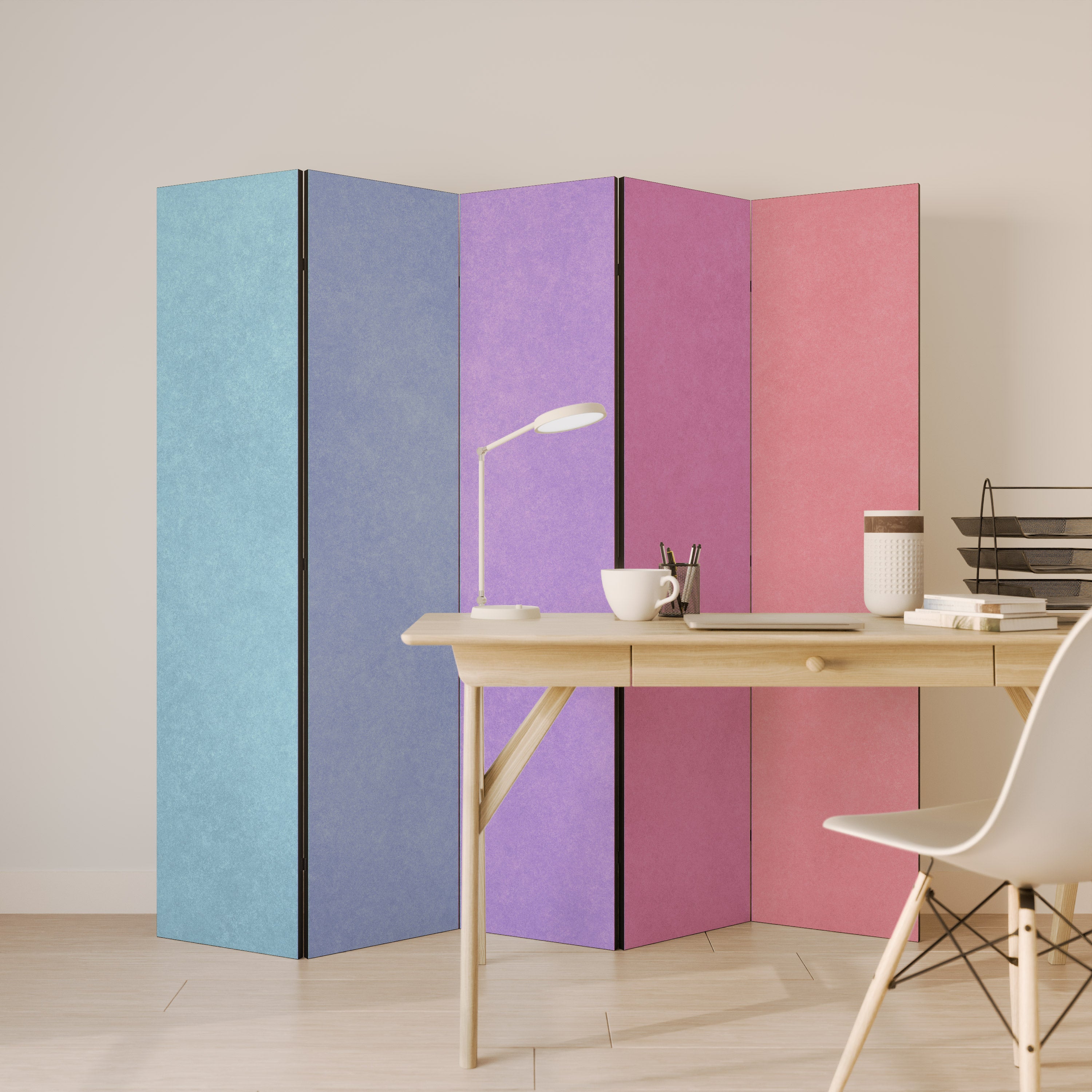 MY HEART WILL COLOR ON Decorative 5-Panel Room Divider