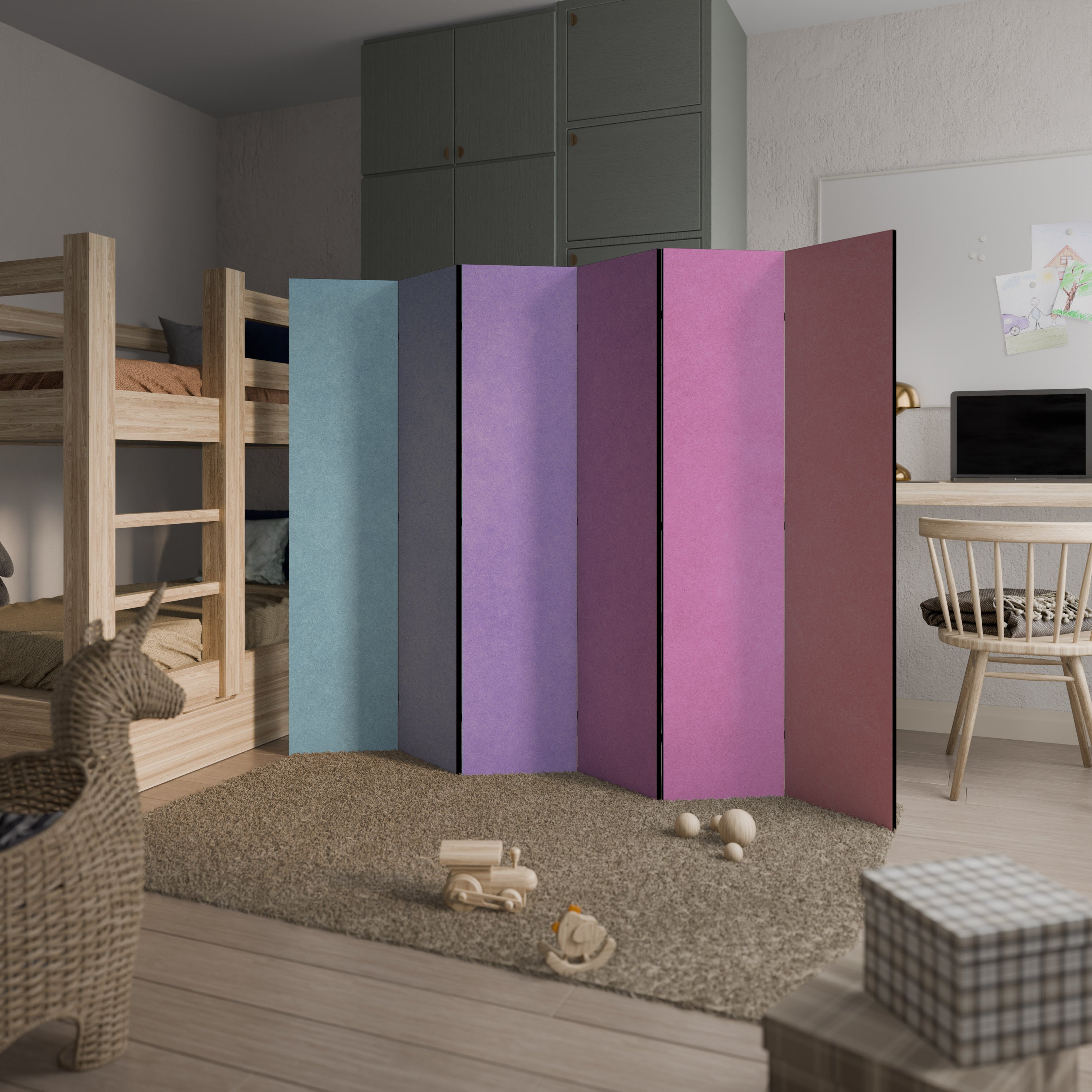 MI CORAZÓN SE LLENARA DE COLOR Separador de ambientes decorativo de 6 paneles