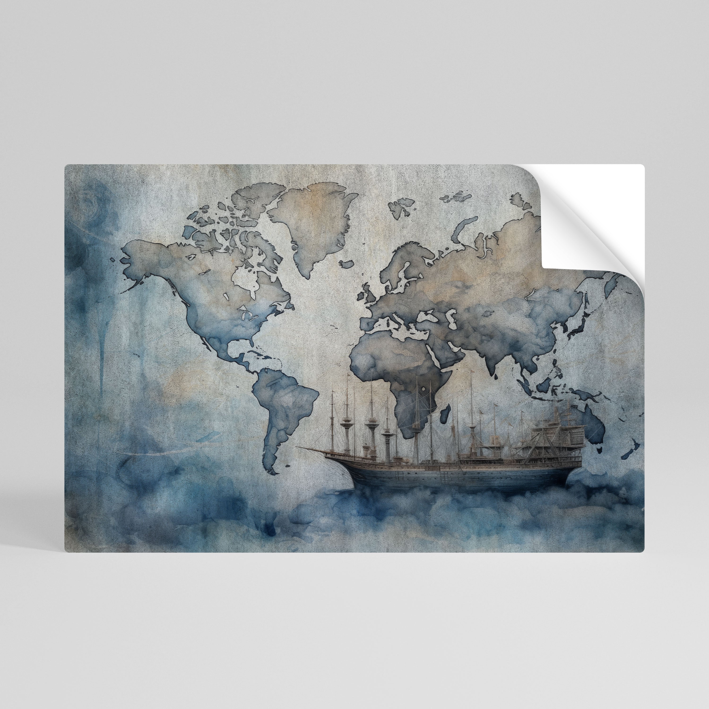 NAVIGATING CLOUDS Póster adhesivo horizontal