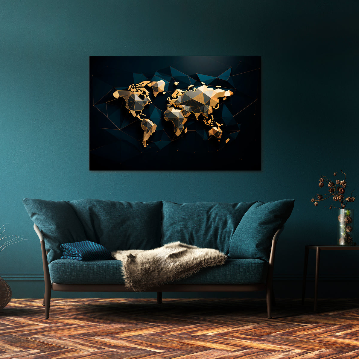 SHIMMERING WORLD SYMMETRY Cuadro en lienzo horizontal