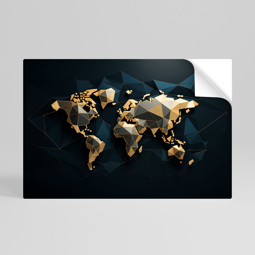 Póster horizontal autoadhesivo de SIMETRÍA MUNDIAL RESPLANDECIENTE