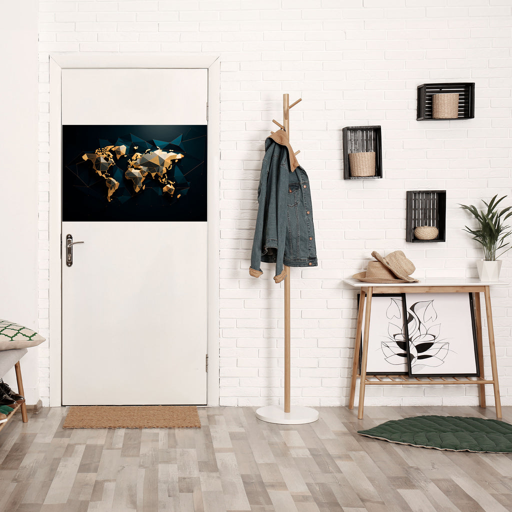 Póster horizontal autoadhesivo de SIMETRÍA MUNDIAL RESPLANDECIENTE