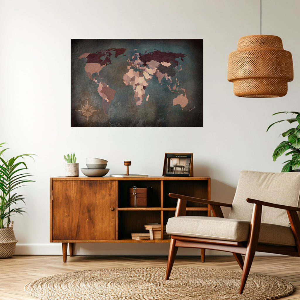 Póster horizontal autoadhesivo "TESELAS ARTÍSTICAS DE LA TIERRA"
