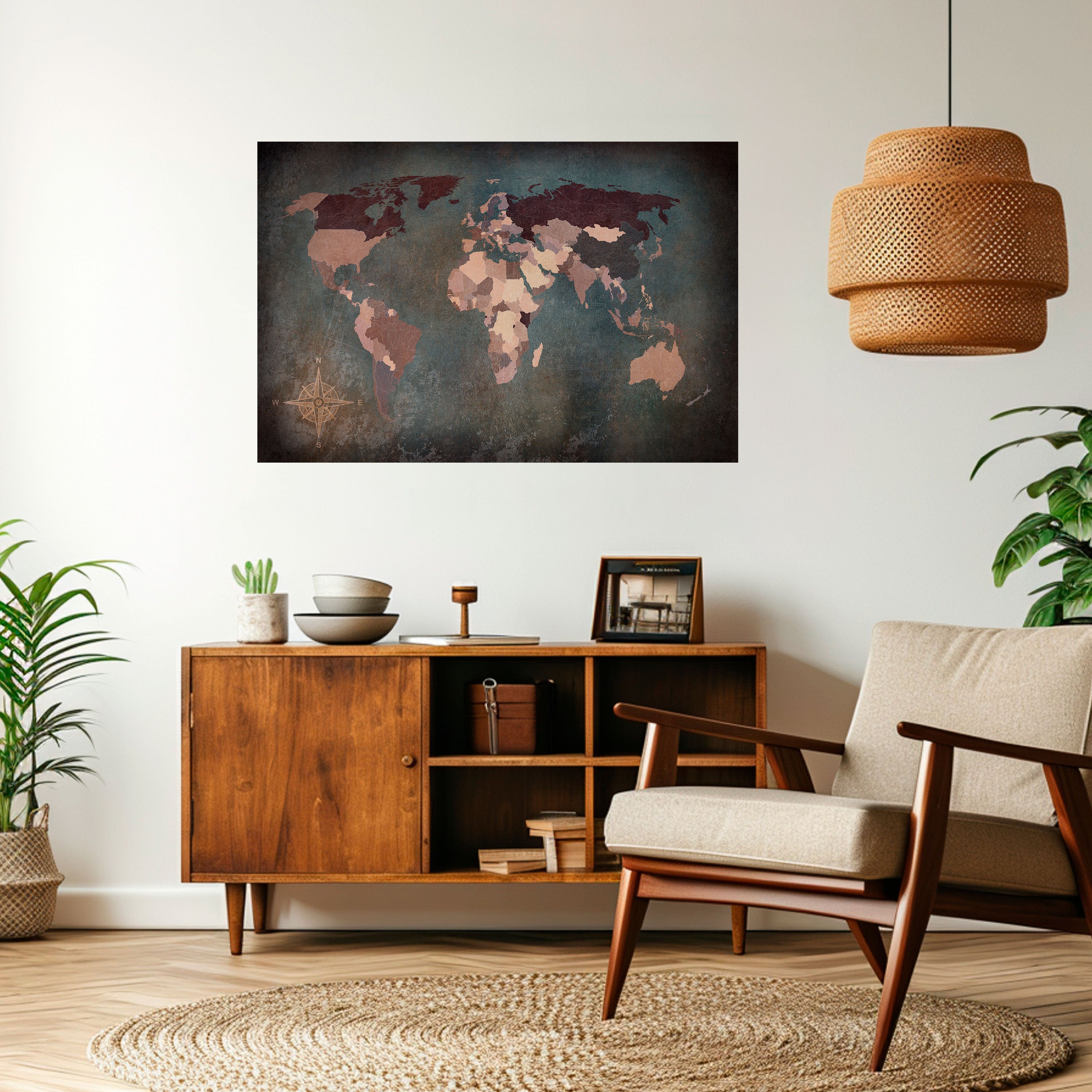 Póster horizontal autoadhesivo "TESELAS ARTÍSTICAS DE LA TIERRA"