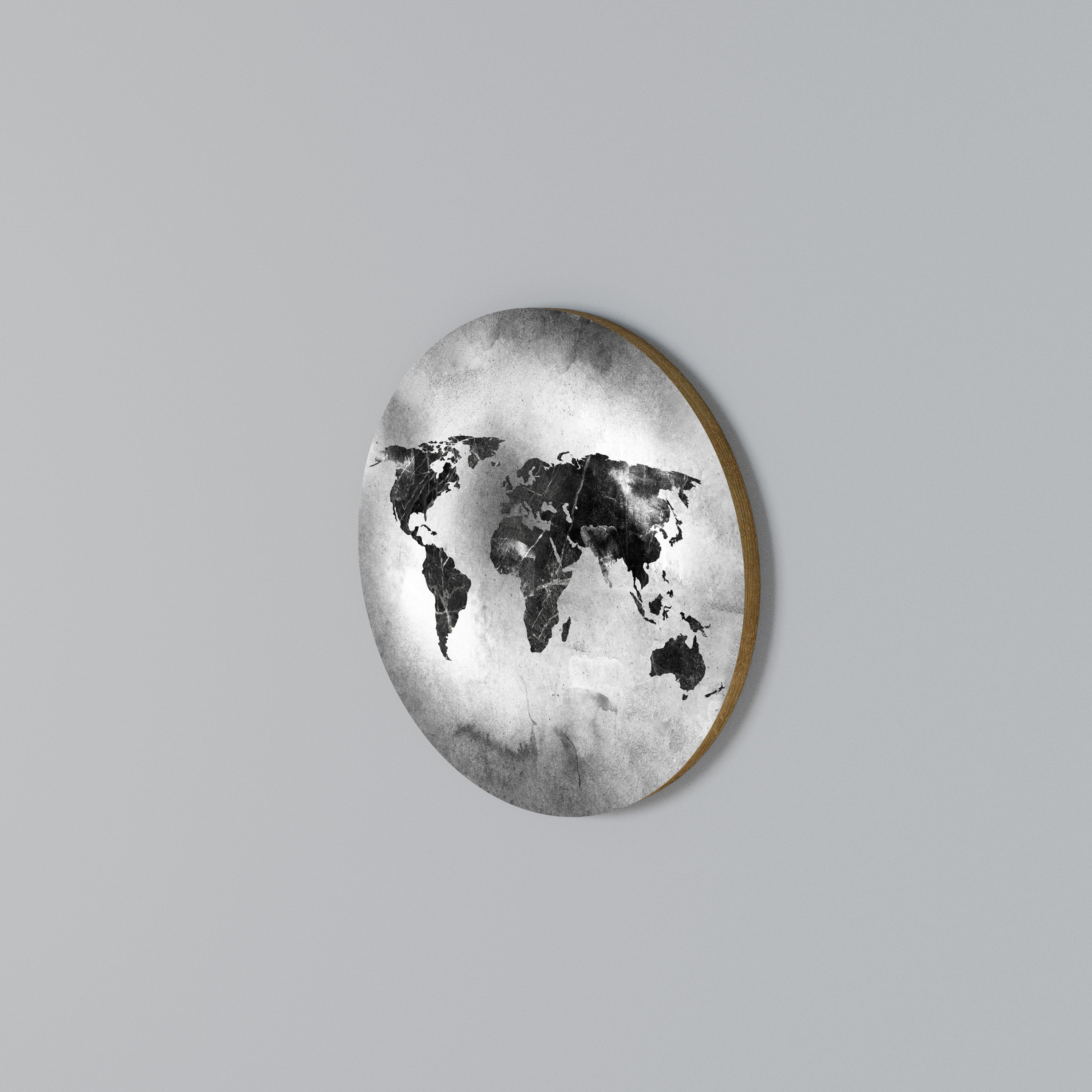 SHADOWED CONTINENTS Round Wall Art