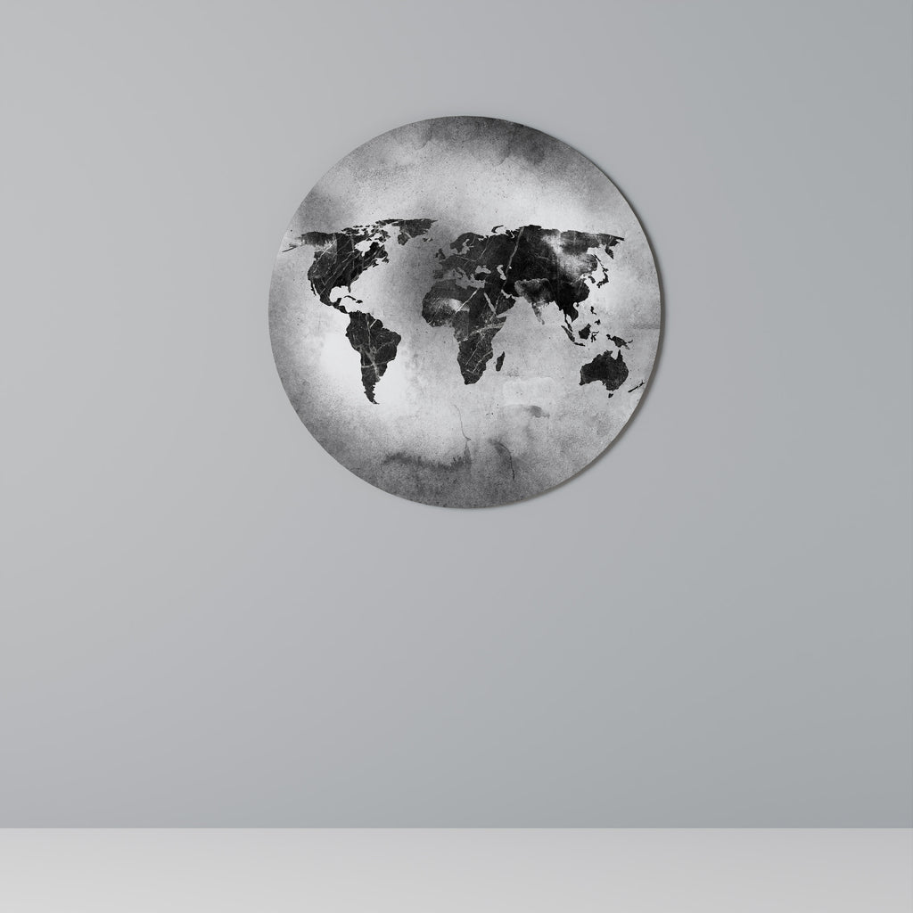 SHADOWED CONTINENTS Round Wall Art