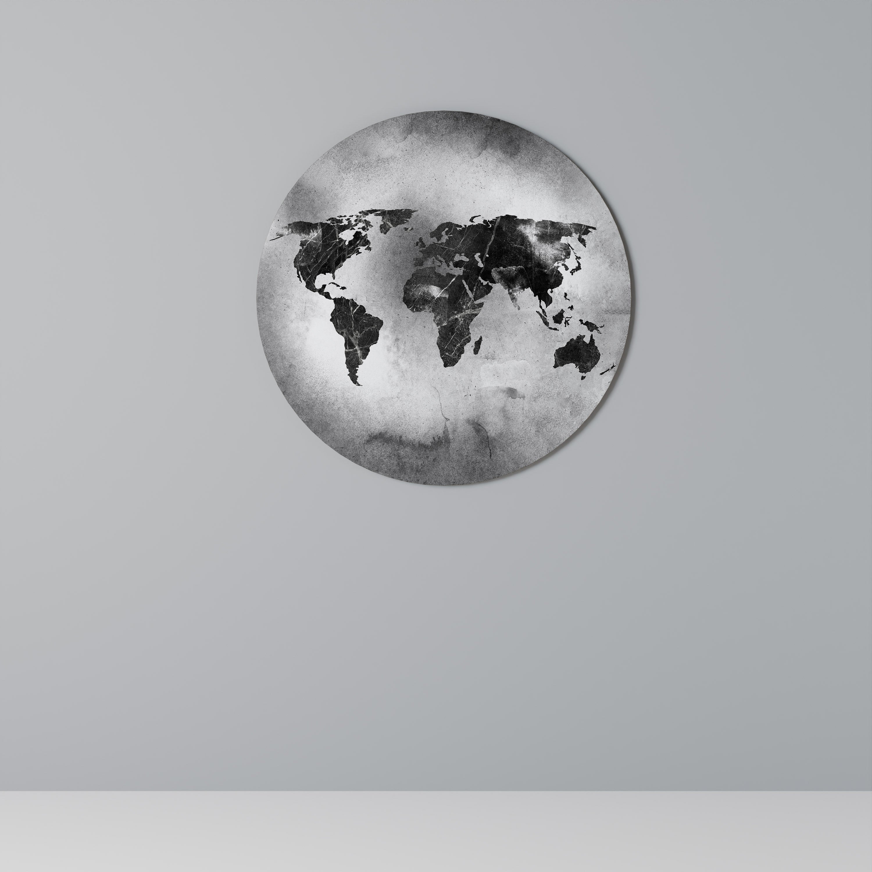 SHADOWED CONTINENTS Round Wall Art