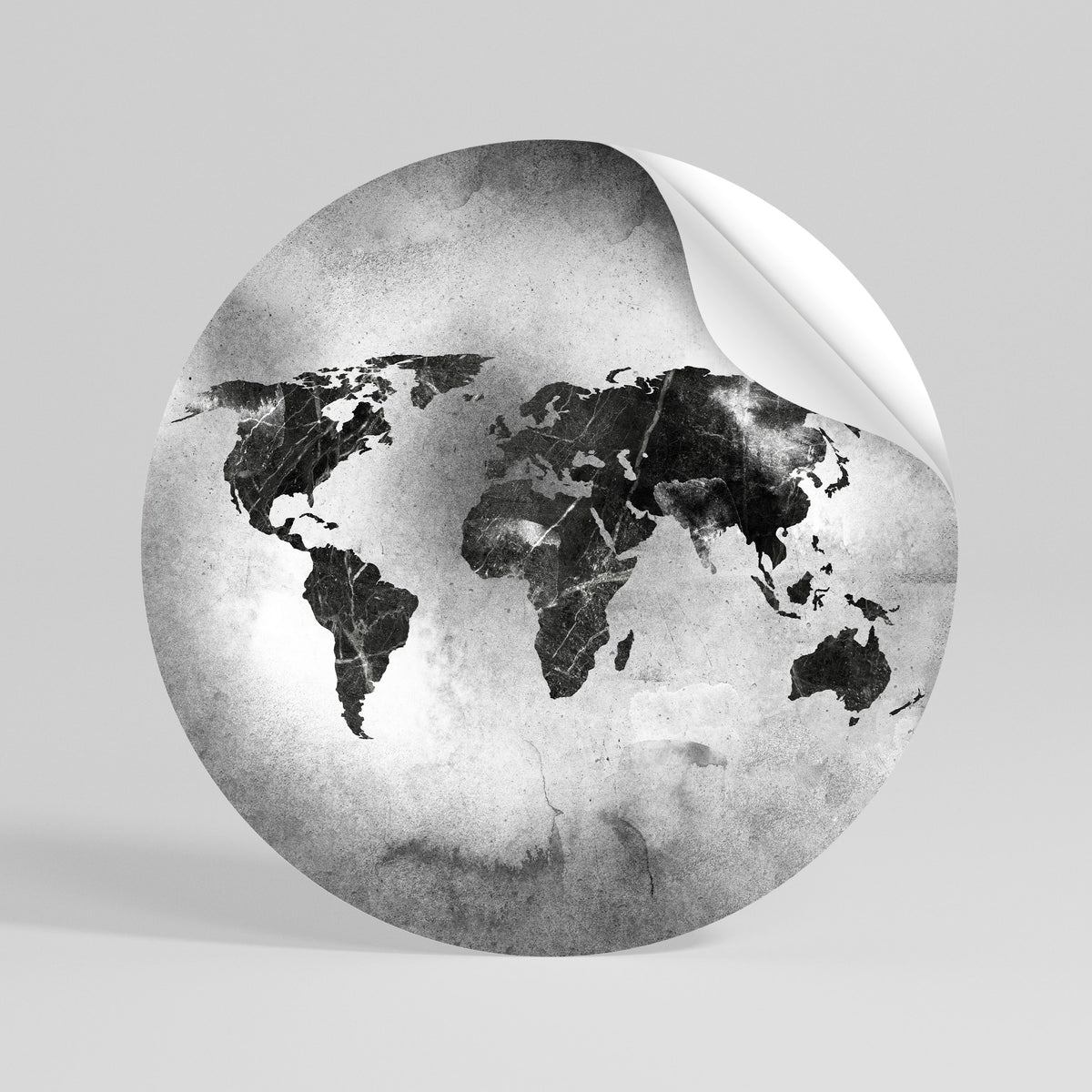 SHADOWED CONTINENTS Vinilo adhesivo redondo