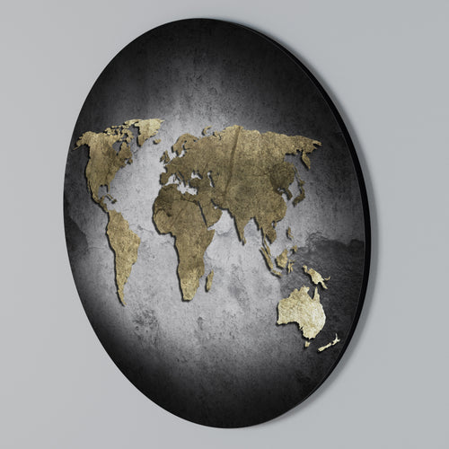 GOLDEN GLOBE TREASURE Arte de pared redondo