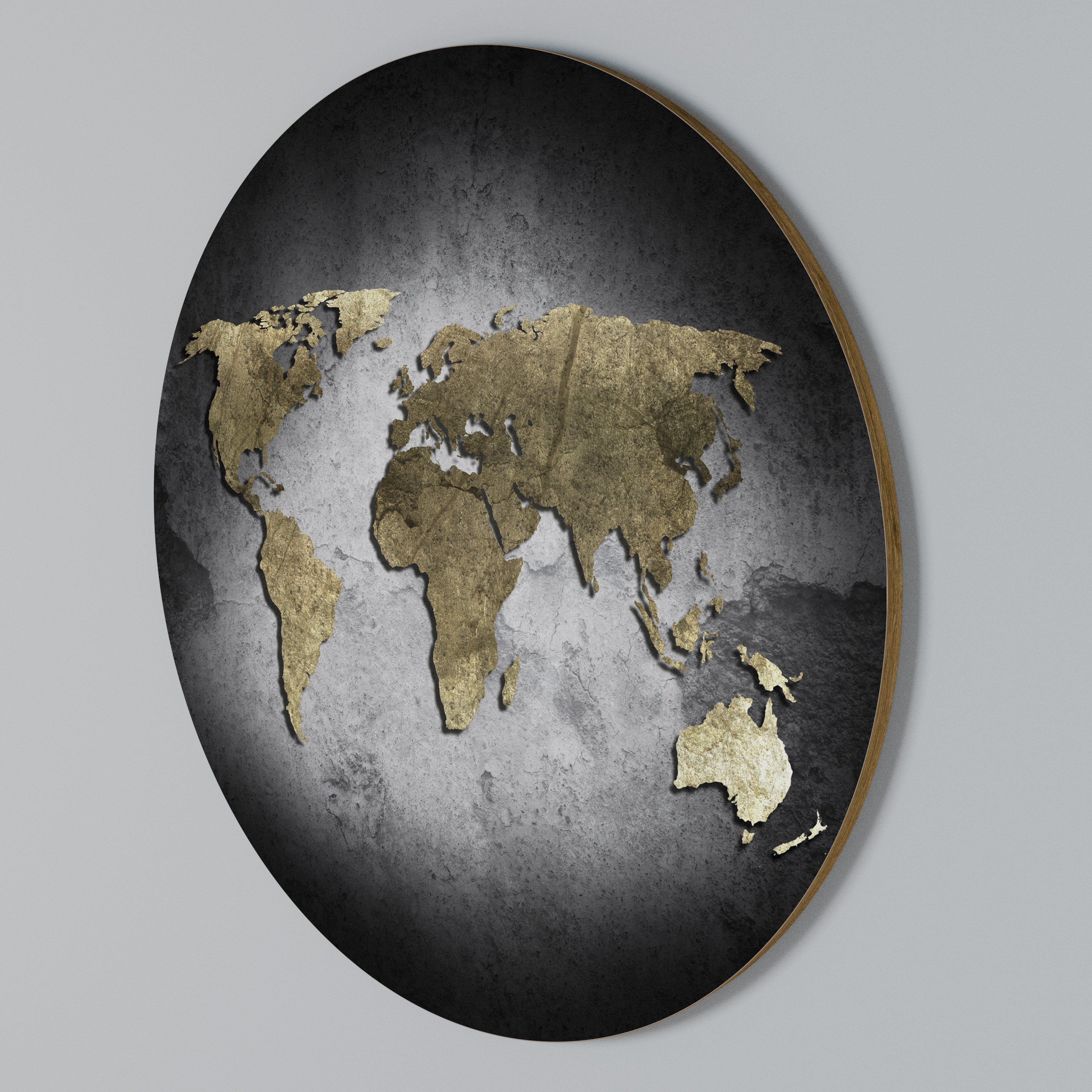 GOLDEN GLOBE TREASURE Round Wall Art