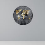 SHIMMERING EARTH MAP Decoración de Pared Redonda