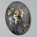 SHIMMERING EARTH MAP Arte de pared redondo