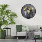 SHIMMERING EARTH MAP Decoración de Pared Redonda