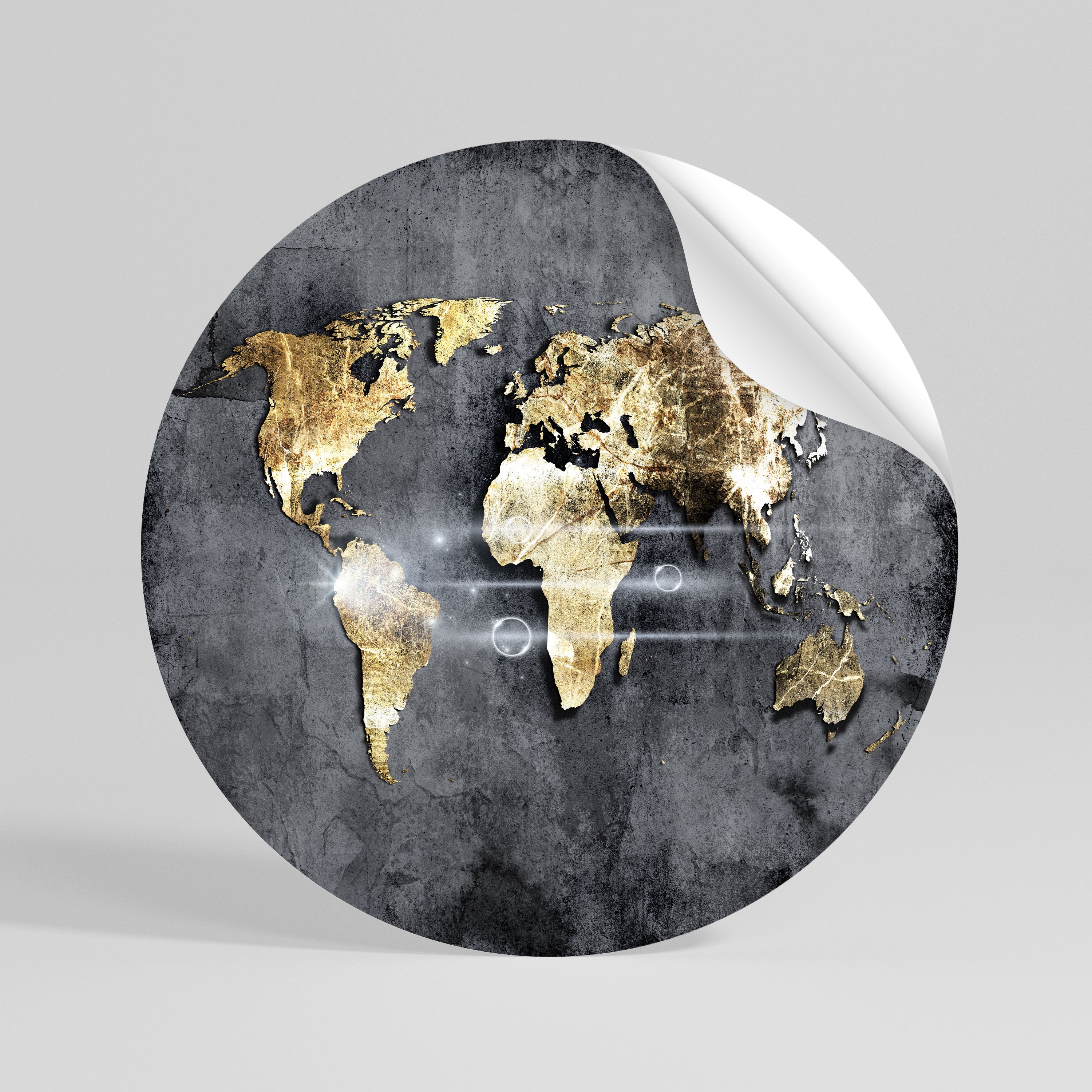 SHIMMERING EARTH MAP Vinilo adhesivo redondo