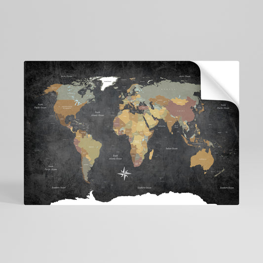 CONTINENTS OF CREATIVITY Póster adhesivo horizontal