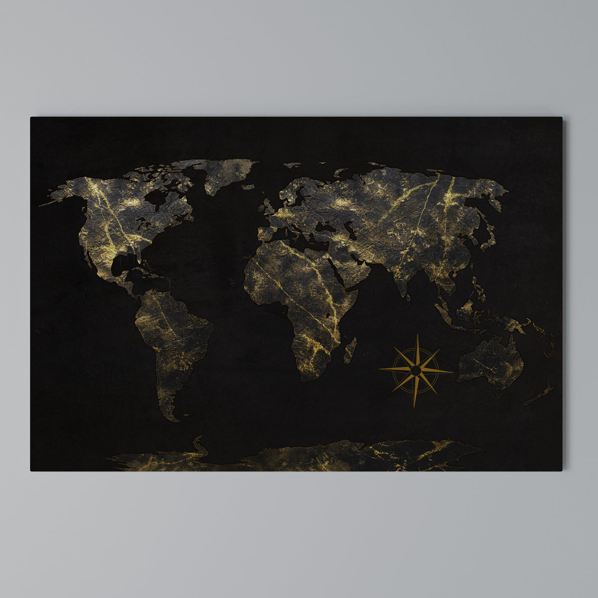 GOLDEN GEOGRAPHY Cuadro en lienzo horizontal
