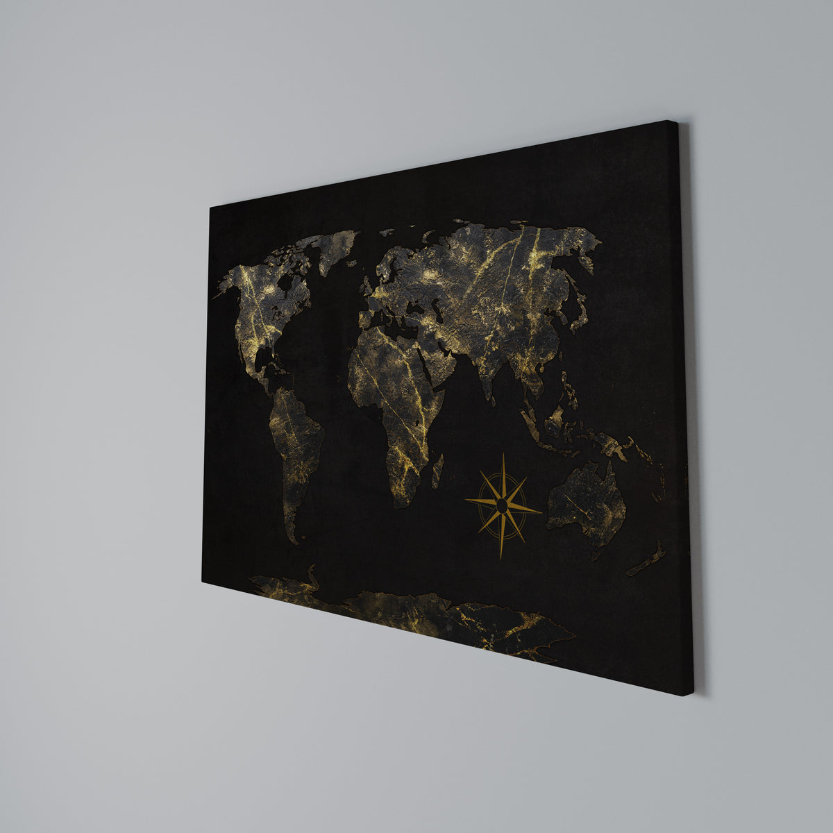 GOLDEN GEOGRAPHY Cuadro en lienzo horizontal