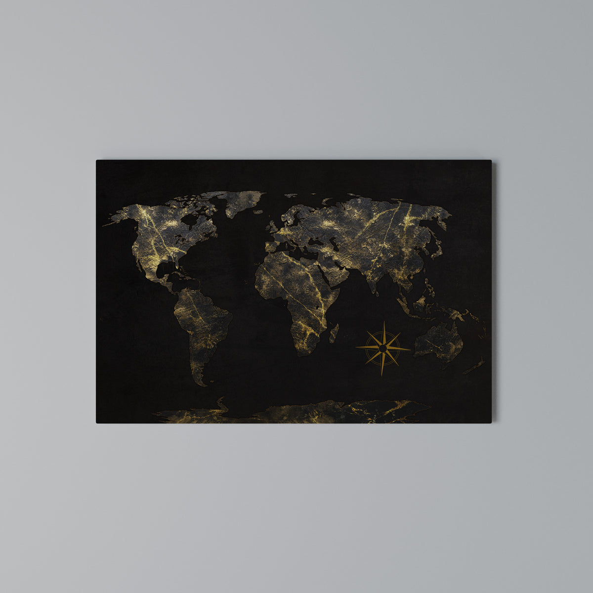 GOLDEN GEOGRAPHY Cuadro en lienzo horizontal