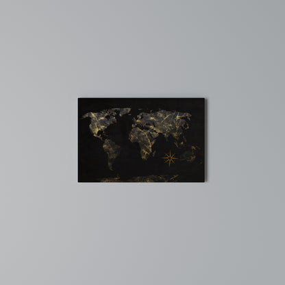 GOLDEN GEOGRAPHY Cuadro en lienzo horizontal