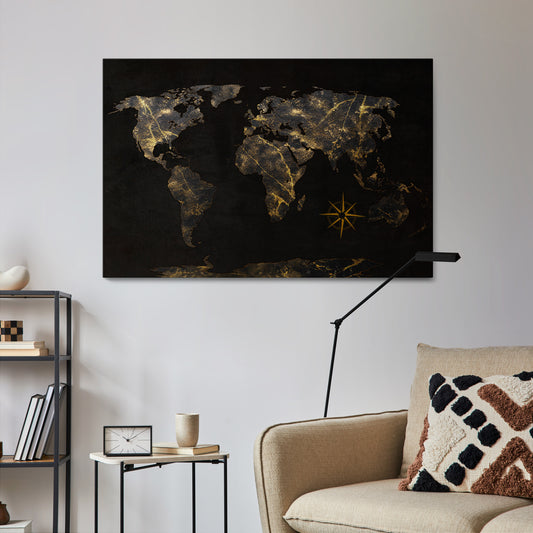 GOLDEN GEOGRAPHY Horizontal Canvas Print