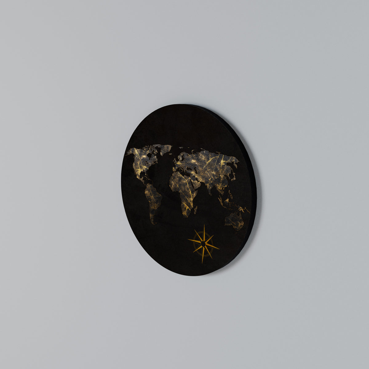 GOLDEN GEOGRAPHY Arte de pared redondo