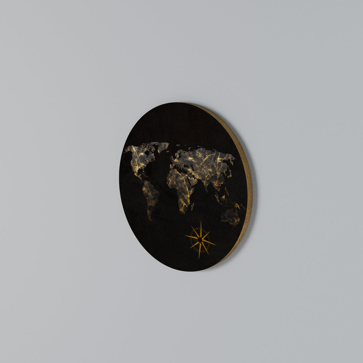 GOLDEN GEOGRAPHY Arte de pared redondo