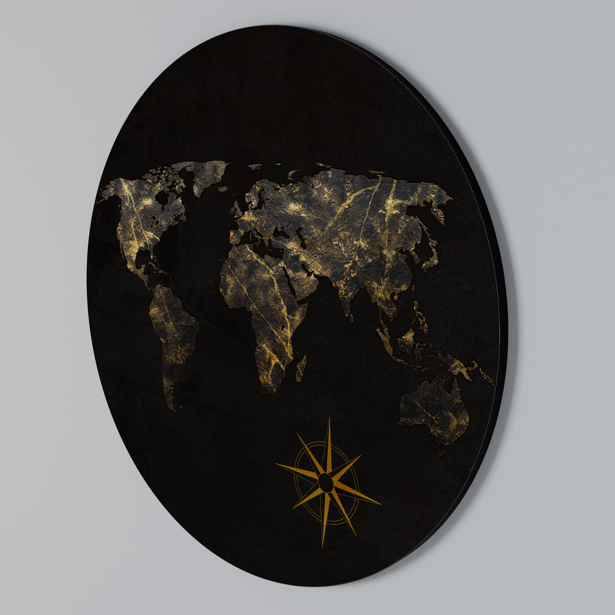 GOLDEN GEOGRAPHY Arte de pared redondo