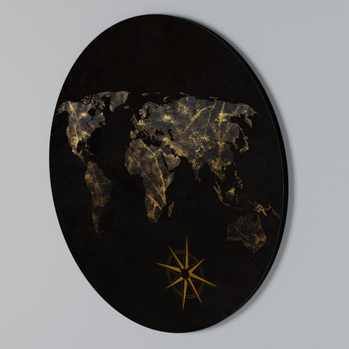 GOLDEN GEOGRAPHY Arte de pared redondo
