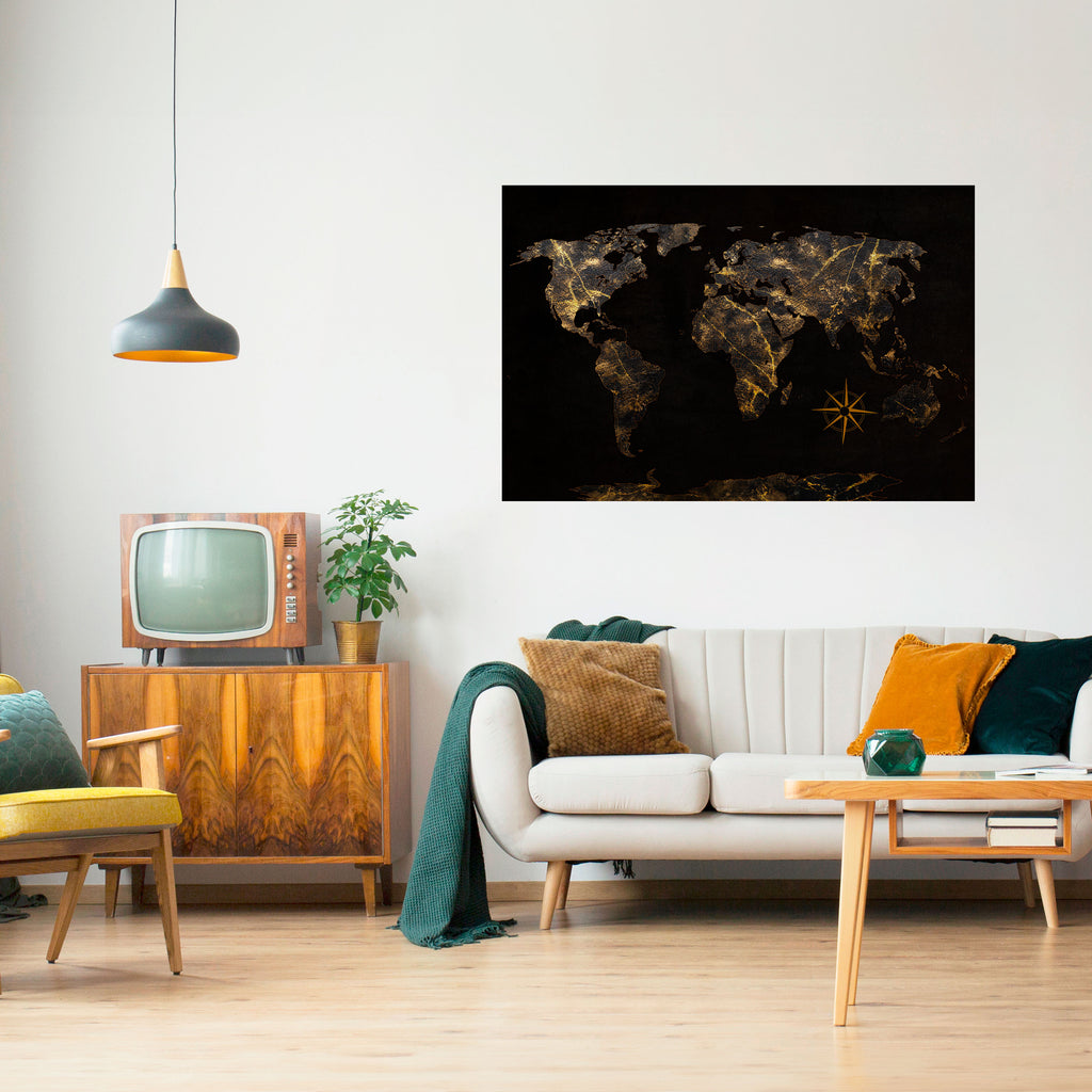 Póster horizontal autoadhesivo de GOLDEN GEOGRAPHY