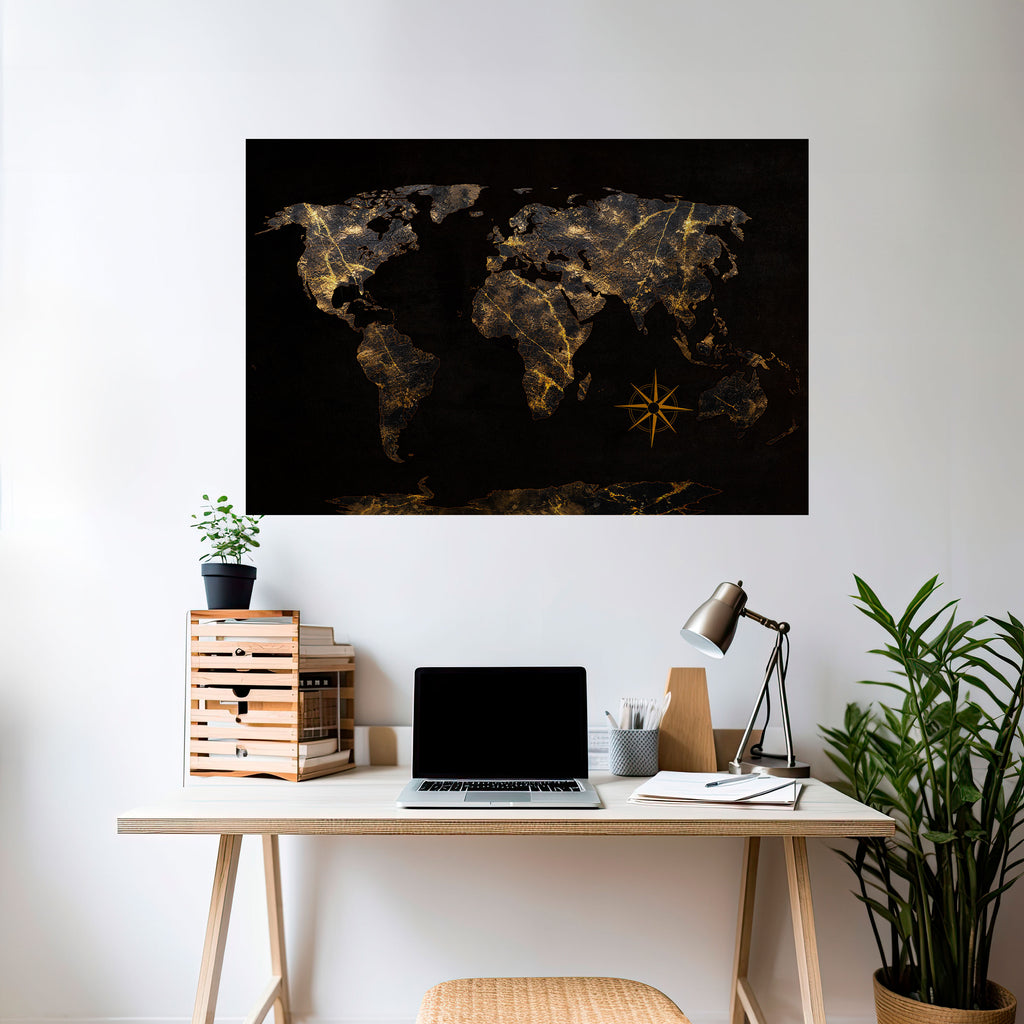 Póster horizontal autoadhesivo de GOLDEN GEOGRAPHY