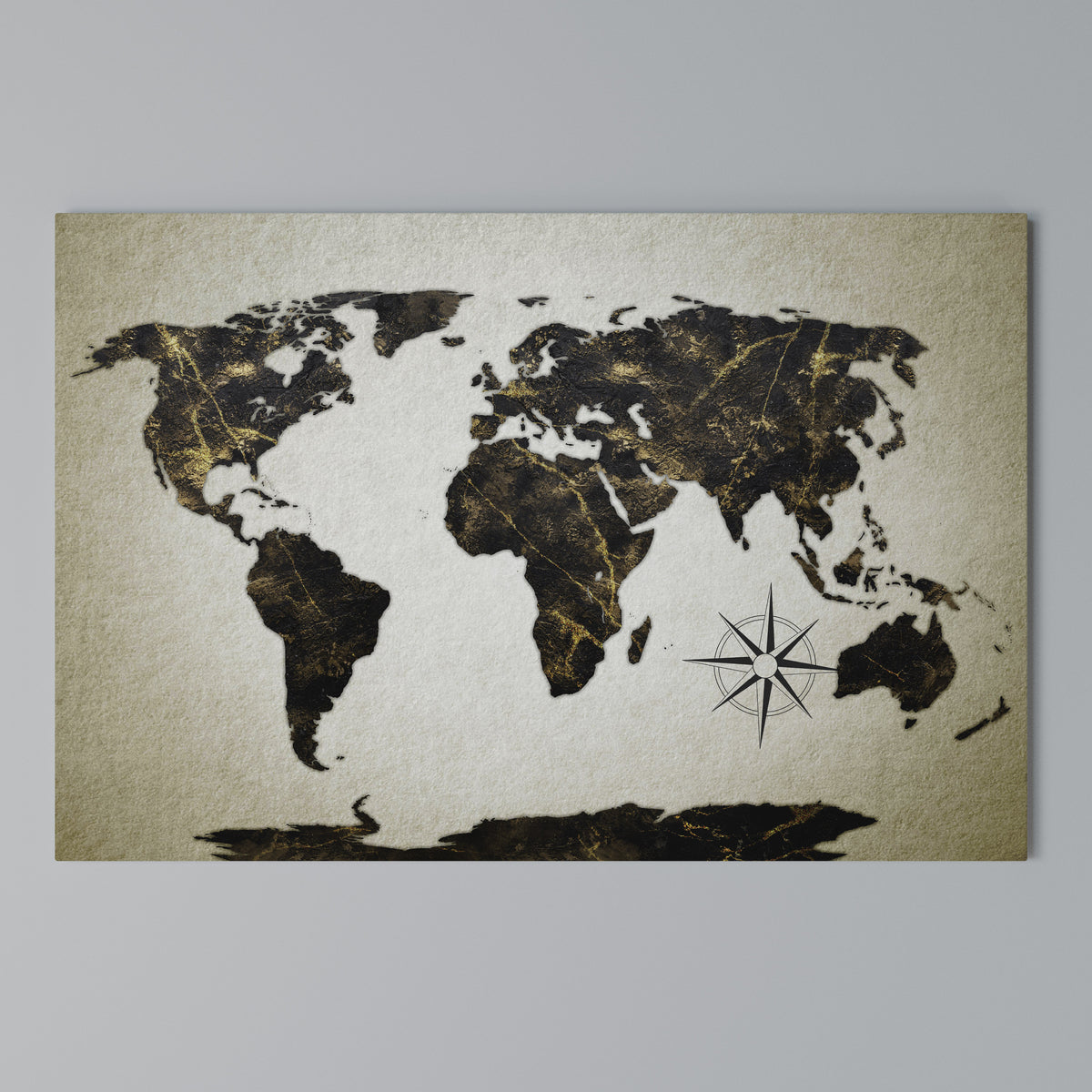 GOLDEN LINES GLOBE Cuadro en lienzo horizontal