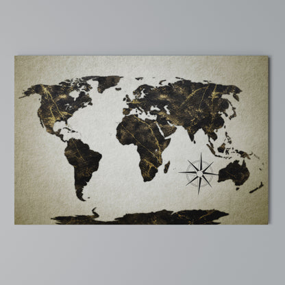 GOLDEN LINES GLOBE Cuadro en lienzo horizontal