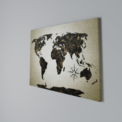 GOLDEN LINES GLOBE Cuadro en lienzo horizontal