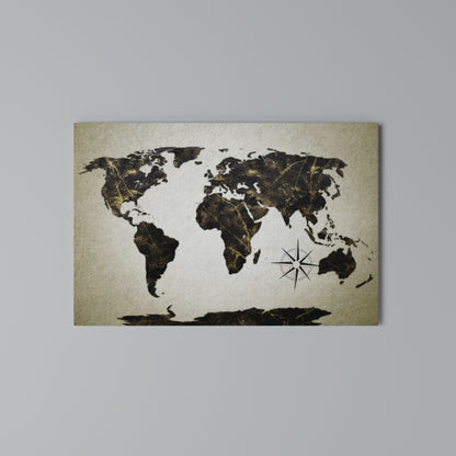 GOLDEN LINES GLOBE Cuadro en lienzo horizontal