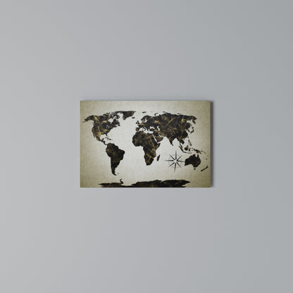 GOLDEN LINES GLOBE Cuadro en lienzo horizontal