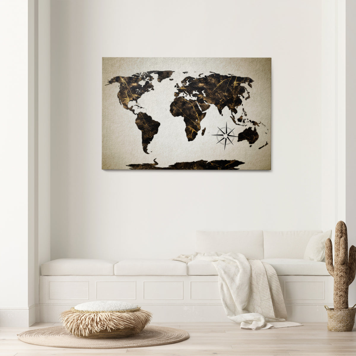GOLDEN LINES GLOBE Cuadro en lienzo horizontal