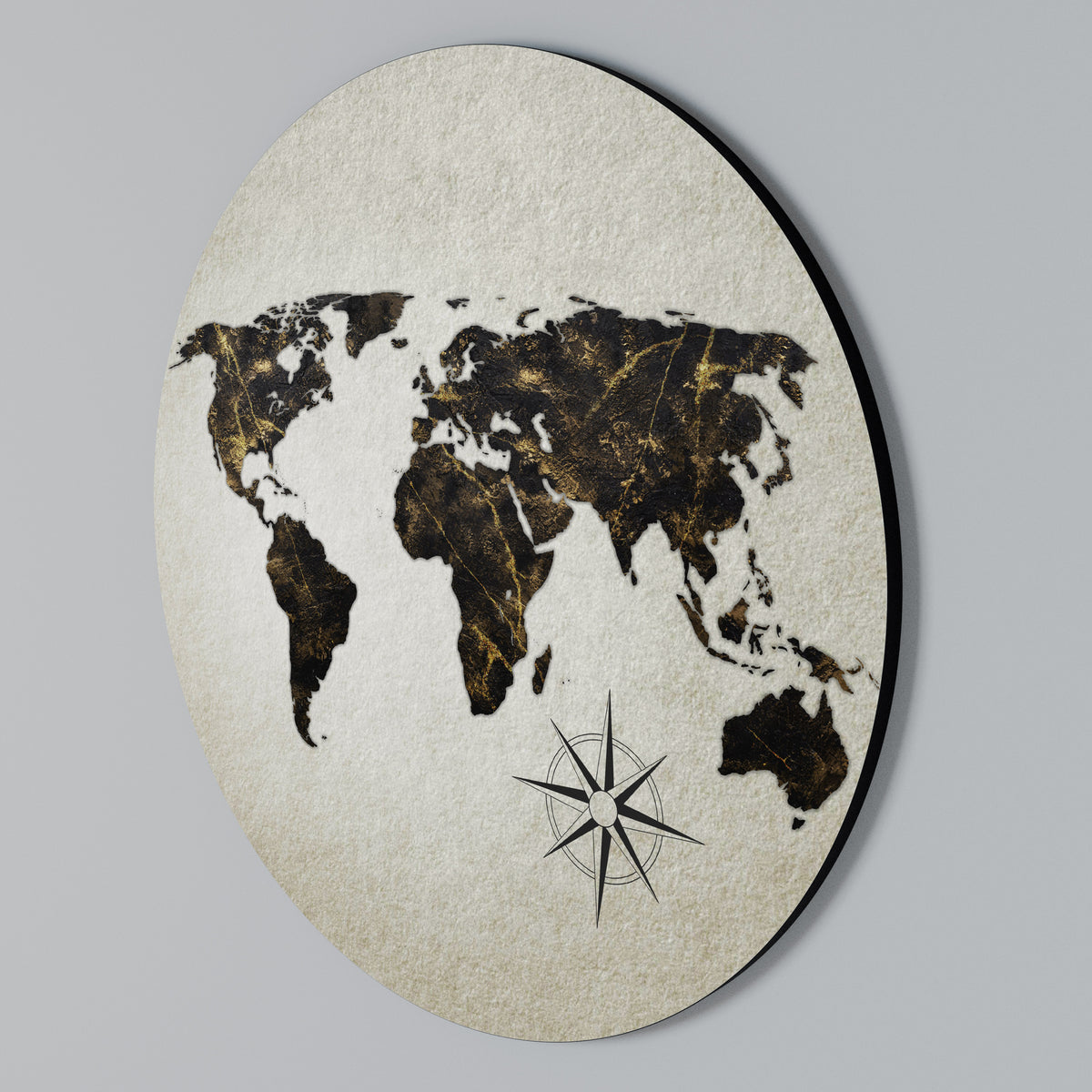 GOLDEN LINES GLOBE Arte de pared redondo