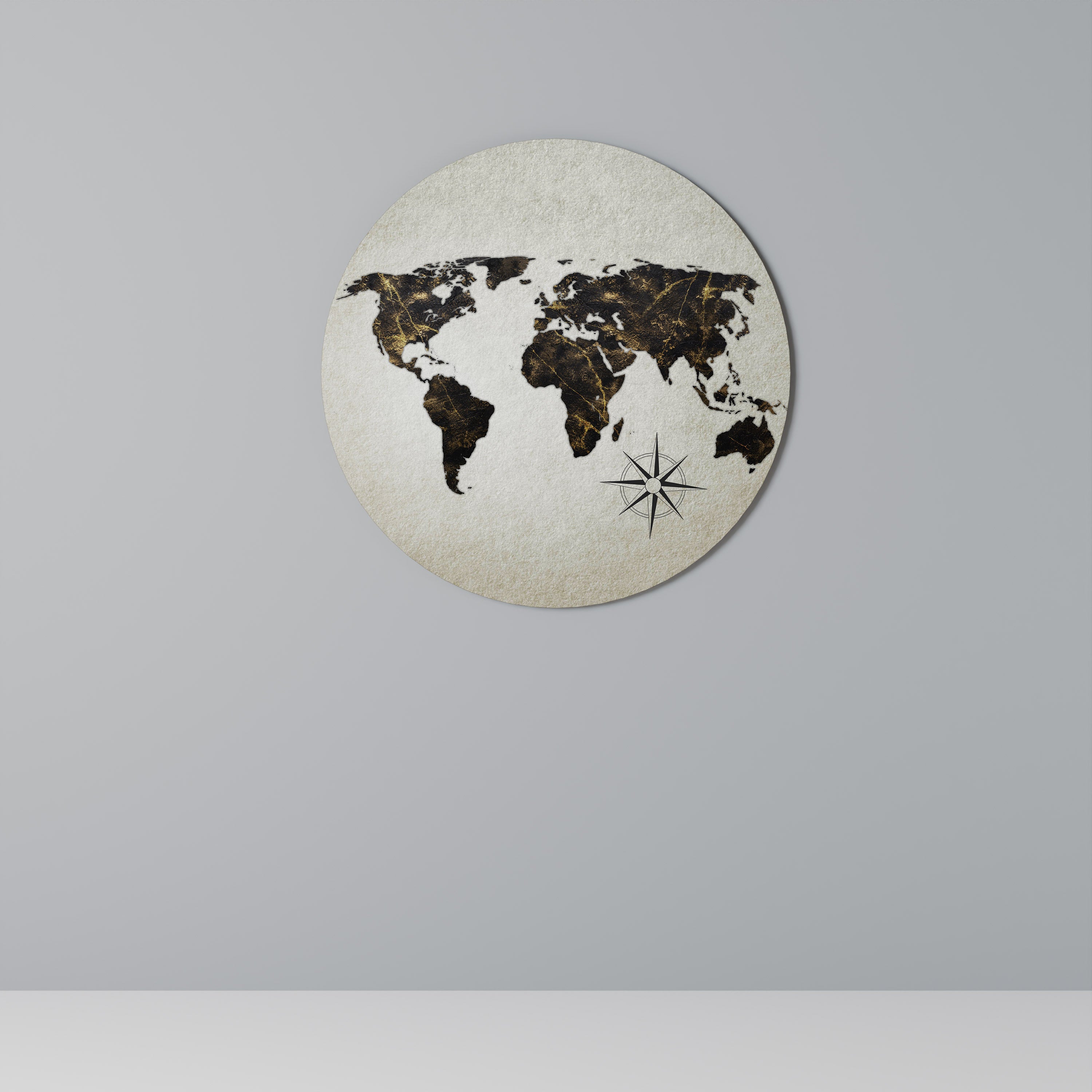 GOLDEN LINES GLOBE Round Wall Art