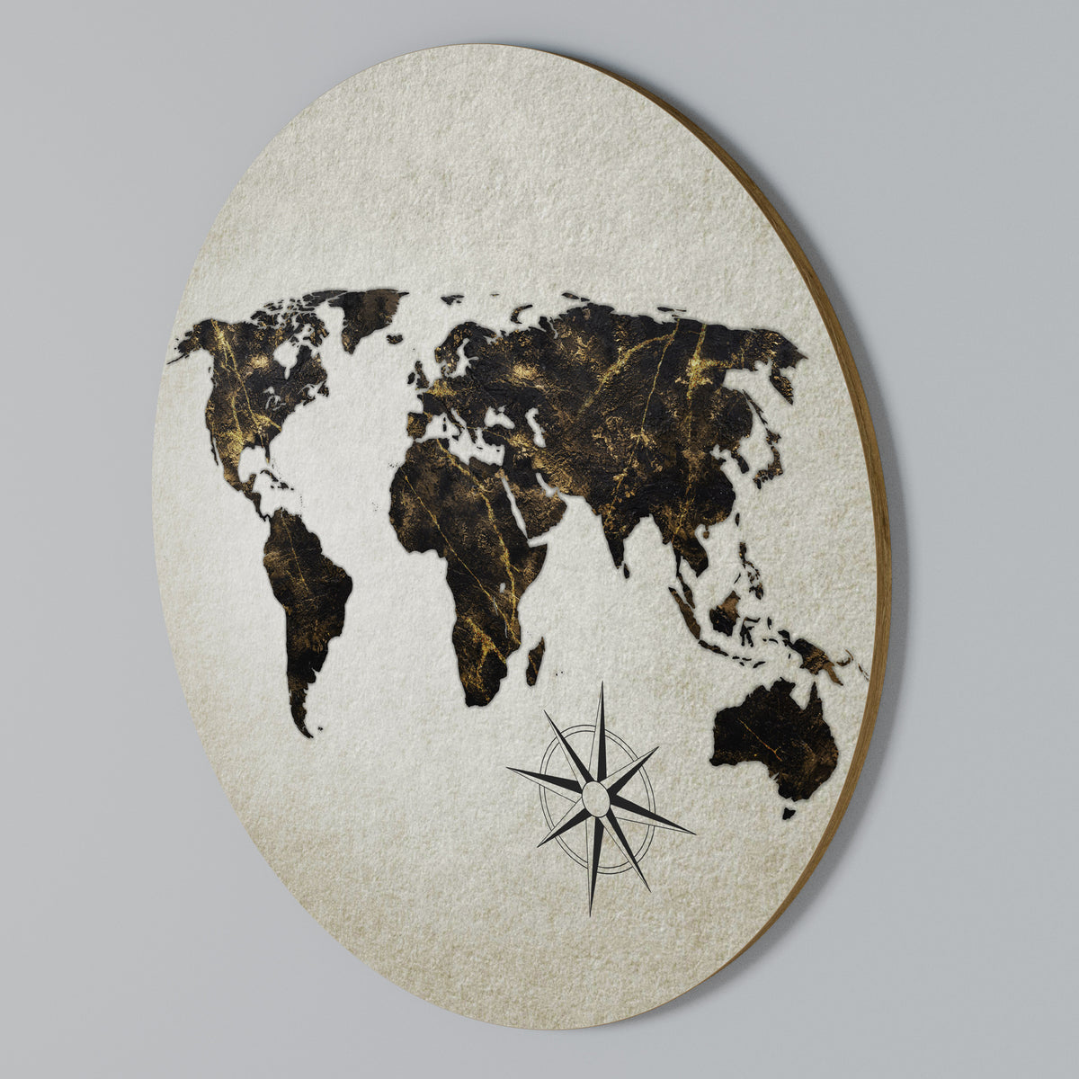 GOLDEN LINES GLOBE Arte de pared redondo